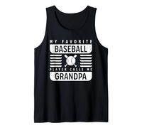 Uomo Il Mio Giocatore di Baseball Preferito Mi Chiama Nonno Canotta