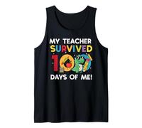 Uomo Il Mio Insegnante è Sopravvissuto per 100 Giorni Me Trex 100th Day School Boys Canotta