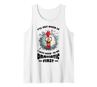 Uomo I'll Get Over It Divertente Pollo Citazione Canotta