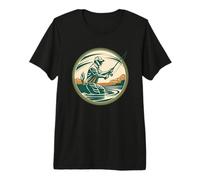 Uomo Illustrazione del Pescatore Maglietta Premium