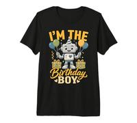 Uomo I'm The Birthday Boy Robot Robotics Compleanno Maglietta Premium
