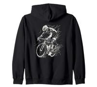 Uomo in bicicletta che disegna la bicicletta Felpa con Cappuccio