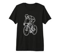Uomo in Bicicletta Che disegna la Gara ciclistica Maglietta Premium