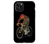 Uomo in bicicletta che disegna la pista ciclabile Custodia per iPhone 11 Pro