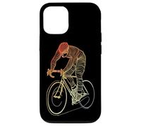 Uomo in bicicletta che disegna la pista ciclabile Custodia per iPhone 12/12 Pro