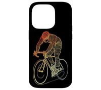 Uomo in bicicletta che disegna la pista ciclabile Custodia per iPhone 14 Pro