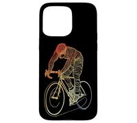 Uomo in bicicletta che disegna la pista ciclabile Custodia per iPhone 15 Pro Max