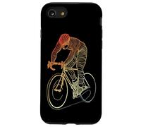 Uomo in bicicletta che disegna la pista ciclabile Custodia per iPhone SE (2020) / 7 / 8
