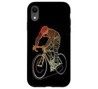 Uomo in bicicletta che disegna la pista ciclabile Custodia per iPhone XR