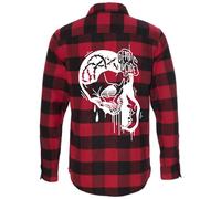 UOMO InkAddict DEAD INSIDE FLANELLA ROSSO / NERO PICCOLO-2XLARGE