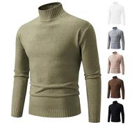 Uomo Invernali Maglia Lupetto Dolcevita Caldo Lavorato a Maglia fine Maglione in Tinta Unita Slim Leggero Pullover Maglione Dolcevita Morbido Classics Maglioncino Moda
