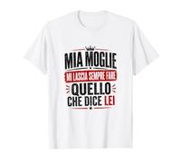 Uomo Ironica per Marito agli ordini della Moglie. Stampa Nera Maglietta