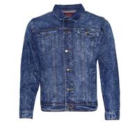 Uomo Jeans Giacca Sbiadito Cotone Premium con Bottoni Slim Fit Etichetta Rossa