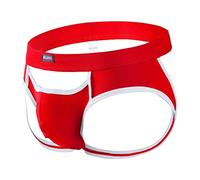 Uomo Jockstrap Athletic Supporter Uomo Sexy Jockstrap Intimo Uomo Pizzo Trasparente Intimo Uomo, Colore: rosso, L
