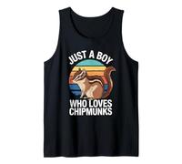 Uomo Just A Boy Who Loves Chipmunks Piccolo Animale Scoiattolo Vintage Canotta
