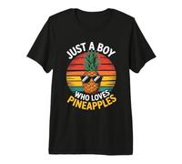Uomo Just a Boy Who Loves Pineapples Pineapple Lover Boys KDS Maglietta Premium