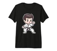 Uomo Karate Boy Disegno Karateka Kumite Maglietta Premium