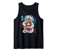 Uomo Kawaii Anime Samurai Protetto da Drago Giapponese Canotta