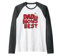 Uomo King of The Hill Father's Day Dad Mows Best Hank On Mower Maglia con Maniche Raglan