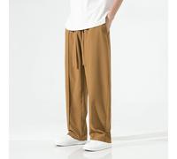 Uomo Kung Fu Pantaloni Casual con Lacci Elastico Vita Larga Dritto Joggers