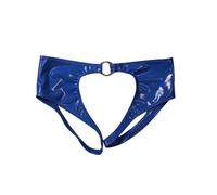 Uomo Lattice Intimo Similpelle Boxer Slip Traforato Sexy Apri-Inguine