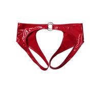 Uomo Lattice Intimo Similpelle Boxer Slip Traforato Sexy Apri-Inguine