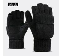 Uomo Lavorato a Maglia di Lana senza Dita Guanto Manopola Esposti Caldo Mezze