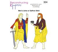 Uomo Leine Zafferano Camicia -reconstructing Storia Cartamodello Rh 304 16th Cen