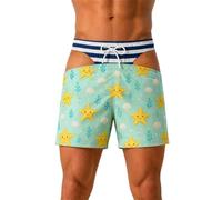 Uomo Leopardo Divertente Falso Intimo Illusione Costume da Bagno | Schizzo Divertente 3D Stampato, Vita con Coulisse Elastico, Per Spiaggia, Piscina, Addio al Celibato