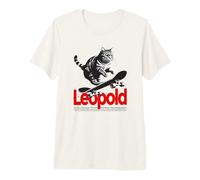 Uomo Leopold - Nome Ragazzo Simpatico con Gatto e Skateboard Maglietta Premium