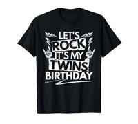Uomo Let's Rock è il mio compleanno gemello papà e mamma gemella Maglietta