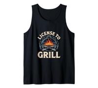 Uomo License To Grill BBQ Lover Design divertente regalo papà papà Canotta
