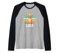 Uomo Luca - Nome Ragazzo Simpatico con Leone Carino Maglia con Maniche Raglan