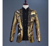 Uomo Lucido Lustrini Suit Giacca Blazer Slim Matrimonio Ballo Sera Cena Chic