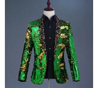 Uomo Lucido Lustrini Suit Giacca Blazer Slim Matrimonio Ballo Sera Cena Chic