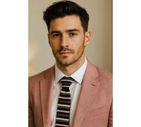 Uomo Maglia Cravatta Nero Beige Rosa Strisce Formale Slim Matrimonio Cotone 63