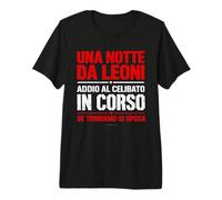 Uomo Maglietta Addio al Celibato Sposo Amici Notte da Leoni. Maglietta Premium