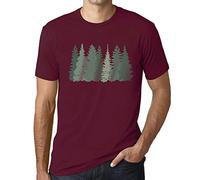 Uomo Maglietta Alberi della Foresta - Forest Trees - T-Shirt Stampa Grafica Divertente Vintage Idea Regalo Originale alla Moda Bordeaux XL