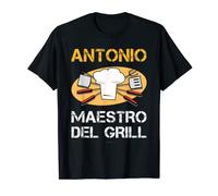 Uomo Maglietta Barbecue Regalo Divertente Antonio Maestro Grill Maglietta