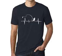 Uomo Maglietta Battito del Cuore del Pescatore - Fisherman Heartbeat - T-Shirt Stampa Grafica Divertente Vintage Idea Regalo Originale alla Moda Marine L