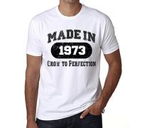 Uomo Maglietta Cresciuti alla Perfezione nel 1973 - Grow to Perfection Made in 1973 - 52 Anni Idea Regalo 52° Compleanno T-Shirt Anniversario Stampa Grafica Vintage Anno 1973 novità Bianco L