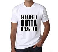 Uomo Maglietta Direttamente da Napoli - Straight Outta Napoli - T-Shirt Stampa Grafica Divertente Vintage Idea Regalo Originale alla Moda Bianco M