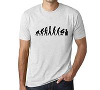 Uomo Maglietta Evolution De L'espèce Informatique Geek T-Shirt Stampa Grafica Divertente Vintage Idea Regalo Originale alla Moda Bianco Chiazzato L