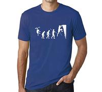 Uomo Maglietta Evoluzione Dell'Arrampicata - Climbing Evolution - T-Shirt Stampa Grafica Divertente Vintage Idea Regalo Originale alla Moda Blu Reale XL