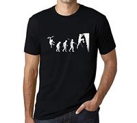 Uomo Maglietta Evoluzione Dell'Arrampicata - Climbing Evolution - T-Shirt Stampa Grafica Divertente Vintage Idea Regalo Originale alla Moda Nero Profondo L