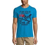 Uomo Maglietta Guerrieri Urbani del Parkour - Parkour Urban Warriors - T-Shirt Stampa Grafica Divertente Vintage Idea Regalo Originale alla Moda Acqua M