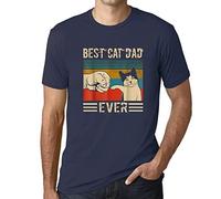 Uomo Maglietta Il Miglior papà Gatto di Sempre Che Si Batte Il Pugno - Best Cat Dad Ever Fist Bump - T-Shirt Stampa Grafica Divertente Vintage Idea Regalo Originale alla Moda Marina Francese XL