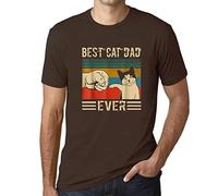 Uomo Maglietta Il Miglior papà Gatto di Sempre Che Si Batte Il Pugno - Best Cat Dad Ever Fist Bump - T-Shirt Stampa Grafica Divertente Vintage Idea Regalo Originale alla Moda Cioccolato L