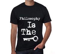 Uomo Maglietta La Filosofia È La Chiave - Philosophy Is The Key - T-Shirt Stampa Grafica Divertente Vintage Idea Regalo Originale alla Moda Nero Profondo 3XL