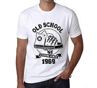 Uomo Maglietta Leggenda Della Vecchia Scuola Dal 1969 - Old School Legend Since 1969 - 55 Anni Idea Regalo 55° Compleanno T-shirt Anniversario Stampa Grafica Vintage Anno 1969 Novità Bianco XL
